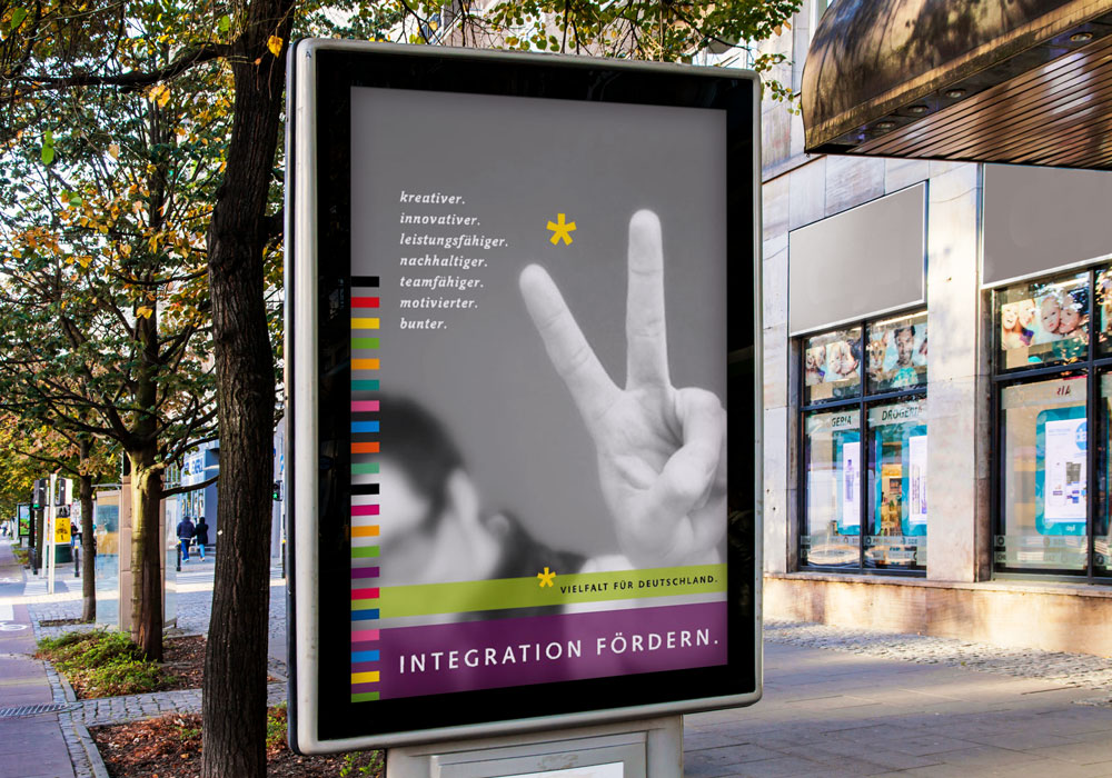 Plakat-Wettbewerb BDG Integration fördern Citylight | DEPUNKT