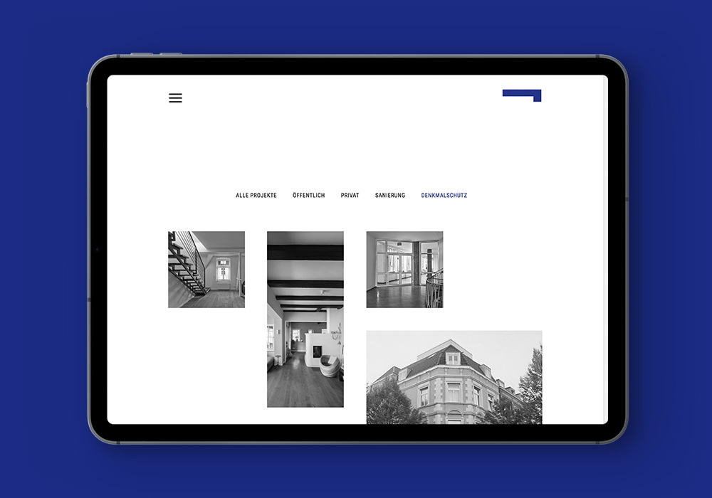 Corporate Website Architekt Rettberg, Projekte, Ipad-quer-Screen | DEPUNKT